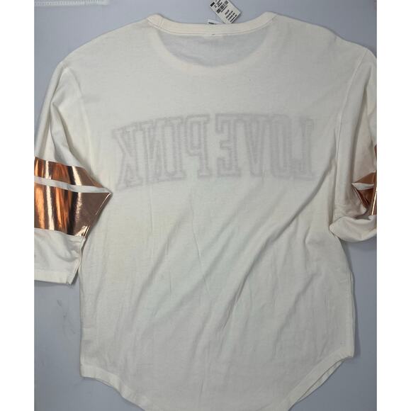 Victoria's Secret Copper Rose LOVE PINK Sequined letters Size XS NWT 3/4 sleeve - Picture 8 of 8